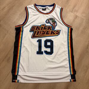 1996 MTV Rock N Jock Basketball Jersey Aaliyah #19 Brick Layers Men's Medium M